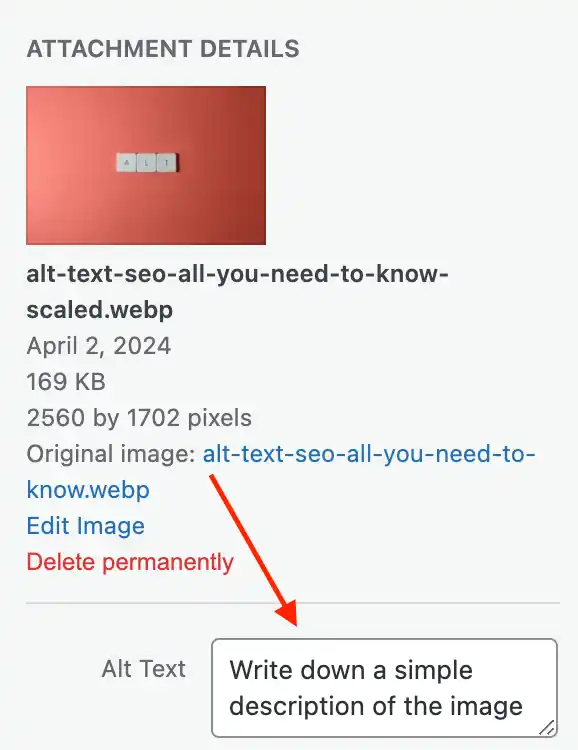How to add Alt Text in WordPress