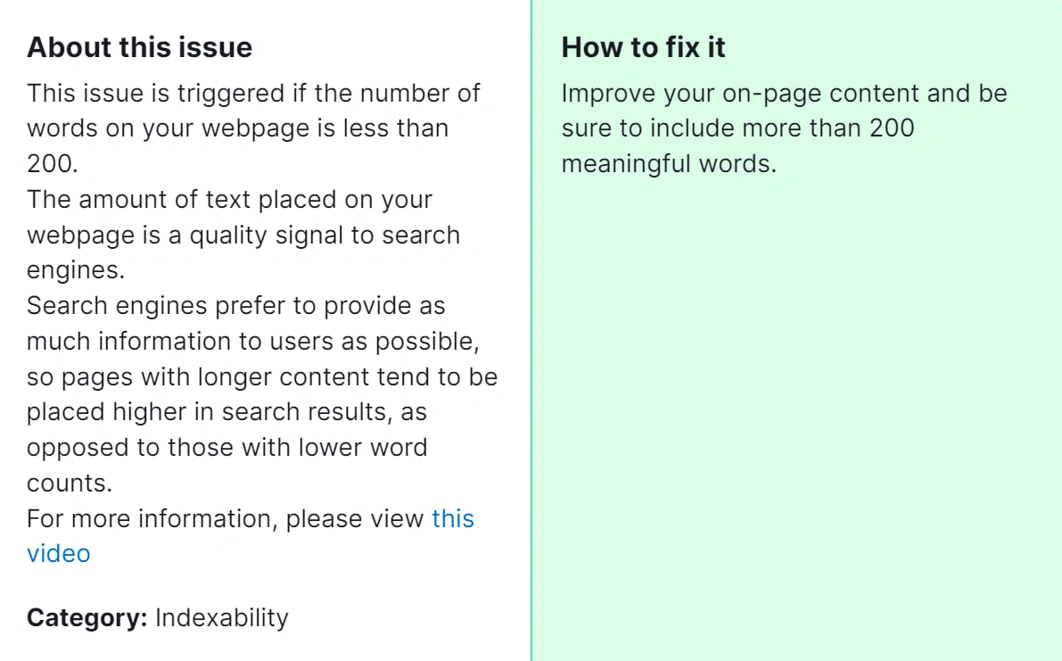 How to Fix "Pages Have a Low Word Count" from Semrush Audit