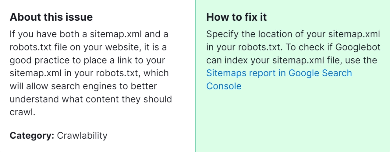 How to Fix “Sitemap.xml Not Indicated in Robots.txt” Detected by a SEMrush Audit